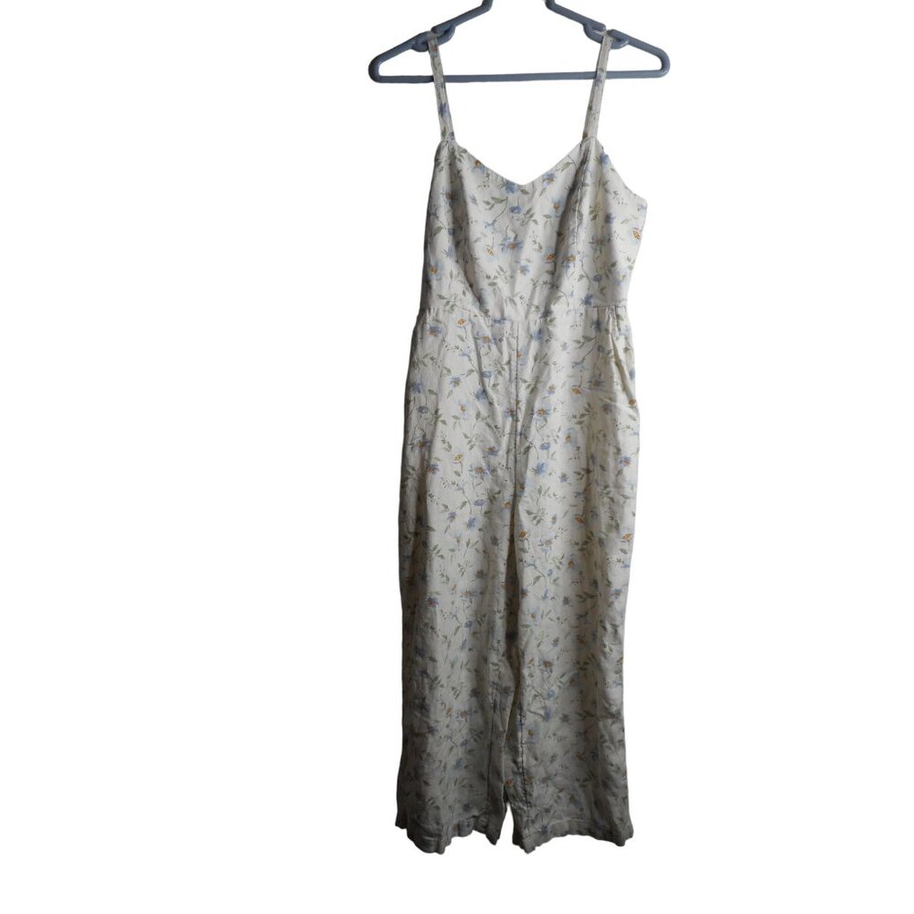 Cream blue floral Size m cropped Jumper Romper Jumpsuit Maternity